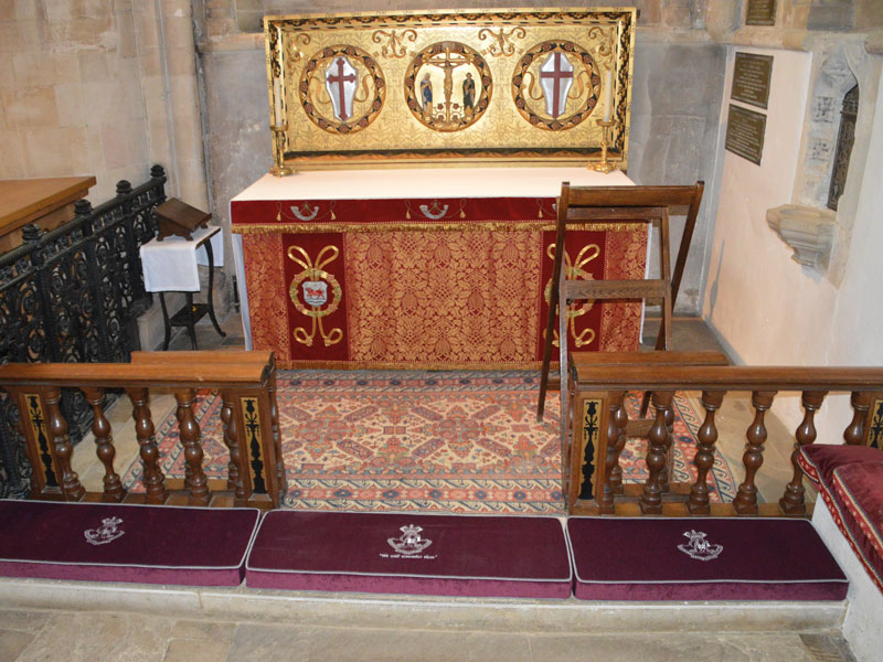 Bespoke embroidery also an option for our Altar Rail Church  Kneelers