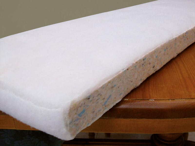 Our high quality church cushion foam is wrapped in a covering of polyester wadding